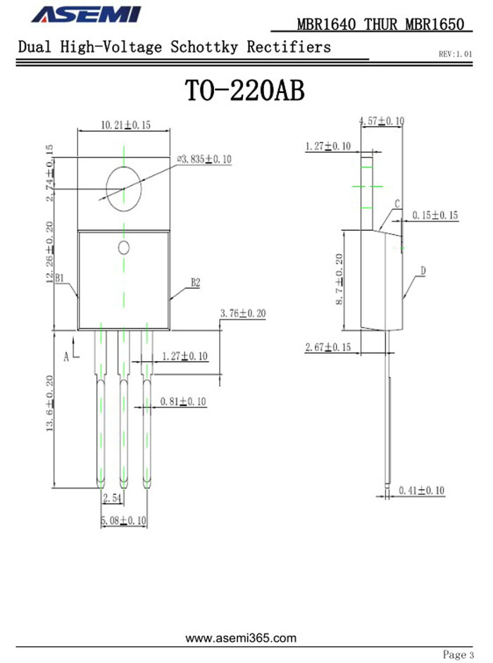 ASEMI品牌MBR1645CT參數(shù)