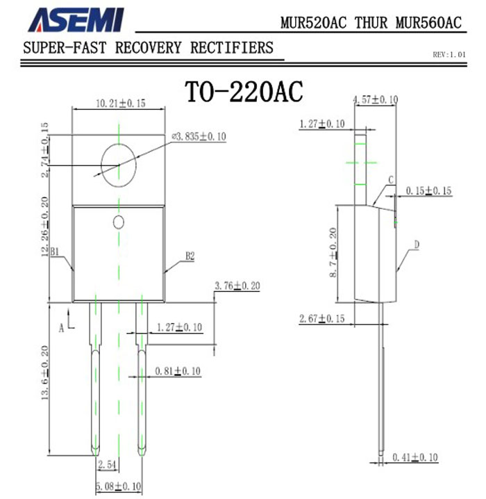 ASEMI超快恢復二極管MUR560AC