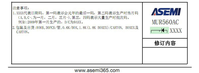 ASEMI超快恢復二極管MUR560AC