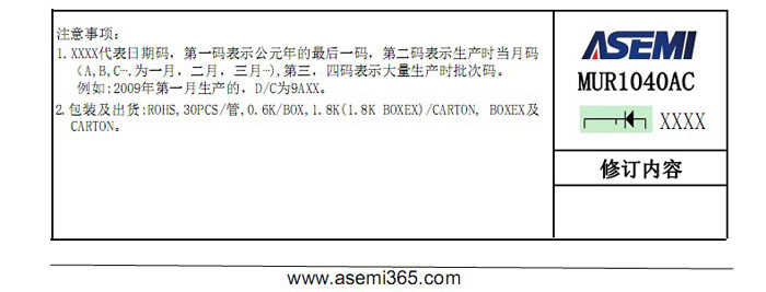 ASEMI超快恢復MURF1040AC