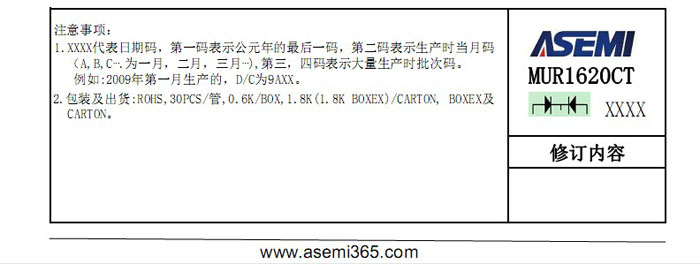 ASEMI超快恢復MURF1620CT