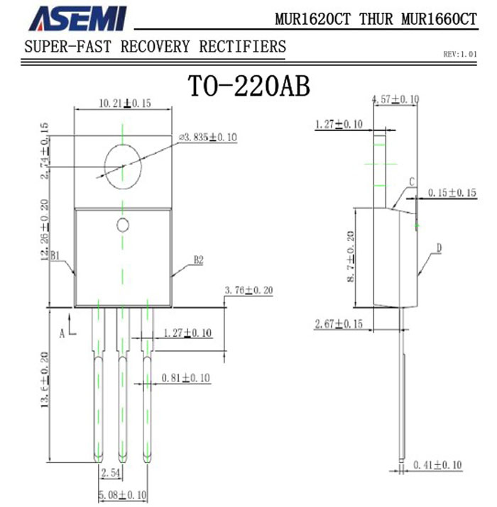ASEMI超快恢復(fù)MURF1640CT