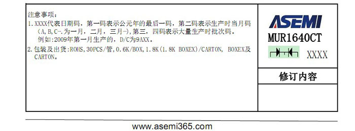 ASEMI超快恢復(fù)MURF1640CT