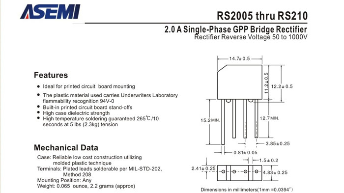 ASEMI品牌RS208規格書