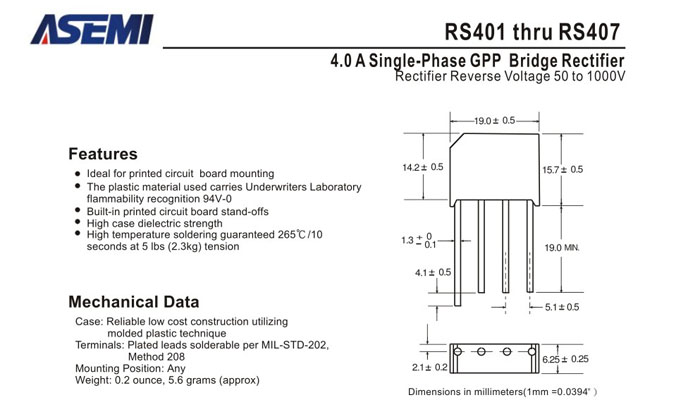 ASEMI品牌RS407規格書