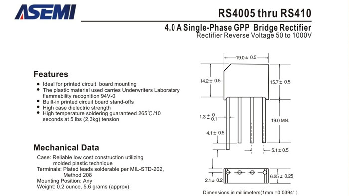 ASEMI品牌RS410規格書
