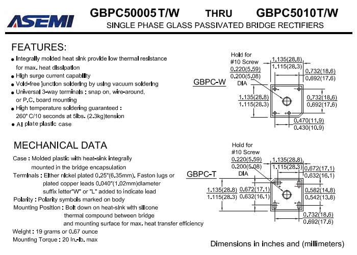 ASEMI品牌GBPC5010中文資料